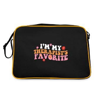 I'm My Therapist's Favorite Funny Psychologist - Retro Bag - black/gold - Back