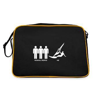 Windsurfer Surfen Windsurfen Lustig Windsurfing - Retro Tasche - Schwarz/Gold - Hinten