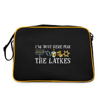I'm Just Here for the Latkes Happy Hanukkah - Retro Bag - black/gold - Back