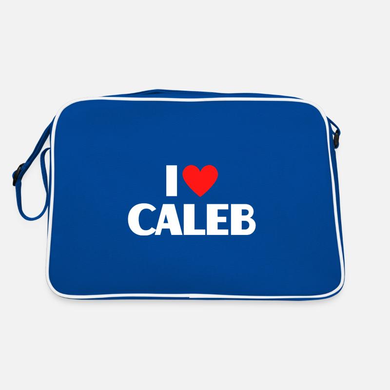 I love Caleb Rotes Herz Liebe Fan Geschenk Retro Tasche