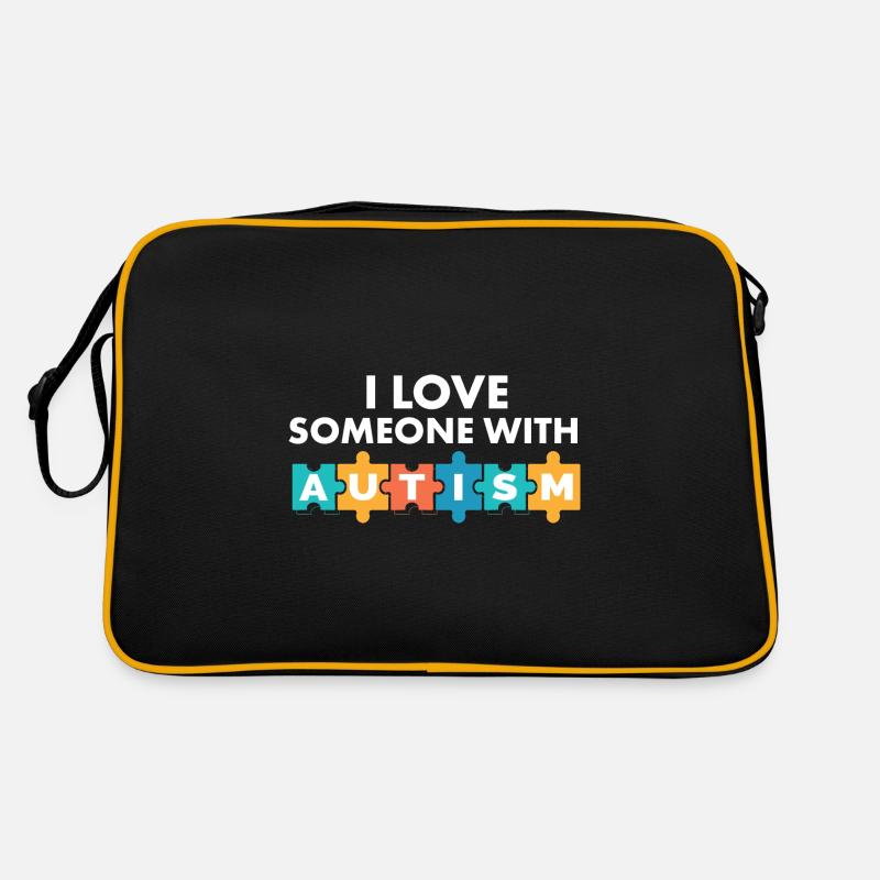 J’aime quelqu’un avec le Mois de la sensibilisation à l’autisme Puzzle Sac Retro