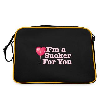 Funny Valentine's Quote I'm A Sucker For You - Retro Bag - black/gold - Back