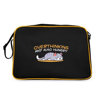 Overthinking And Also Hungry Cat Lover Foodie - Retro Bag - black/gold - Back