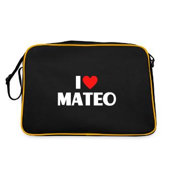 I love Mateo Red Heart Love Fan Gift - Retro Bag - black/gold - Back