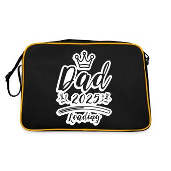 Dad 2025 Loading Papa Baby - Retro Tasche - Schwarz/Gold - Hinten