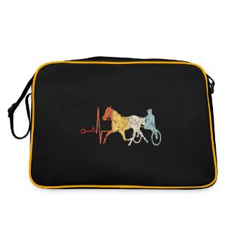 Trotter trotting races in retro or vintage style - Retro Bag - black/gold - Back