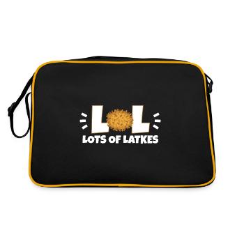 Lot Of Latkes Happy Hanukkah Costume Jewish - Retro Bag - black/gold - Back