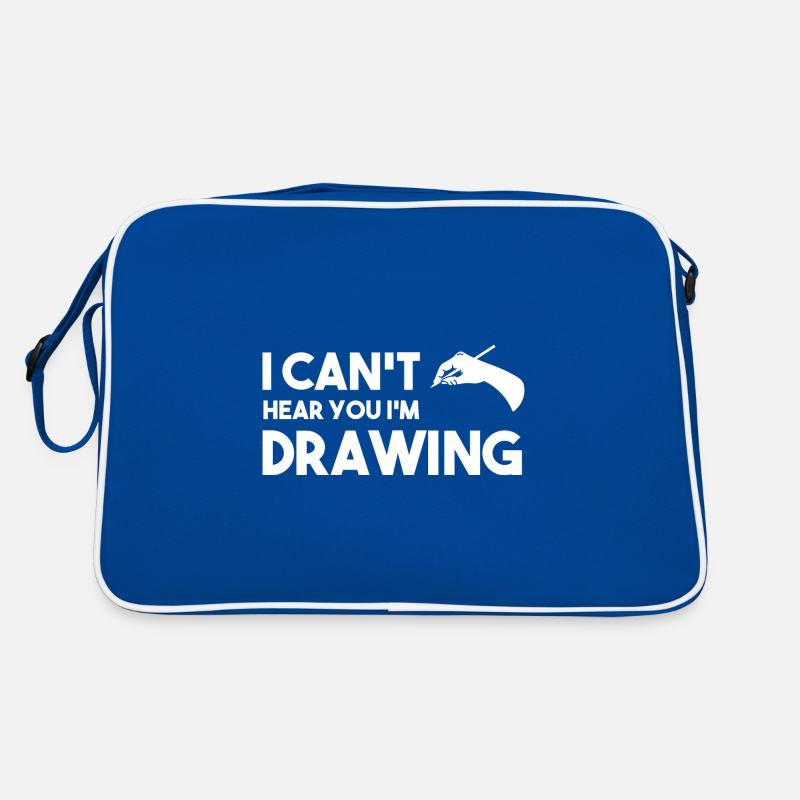 I Can't Hear You I'm Drawing Coffee Illustrator Retro Tasche