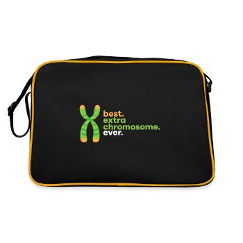Best Extra Chromosome Ever Down Syndrome Awareness - Retro Tasche - Schwarz/Gold - Hinten