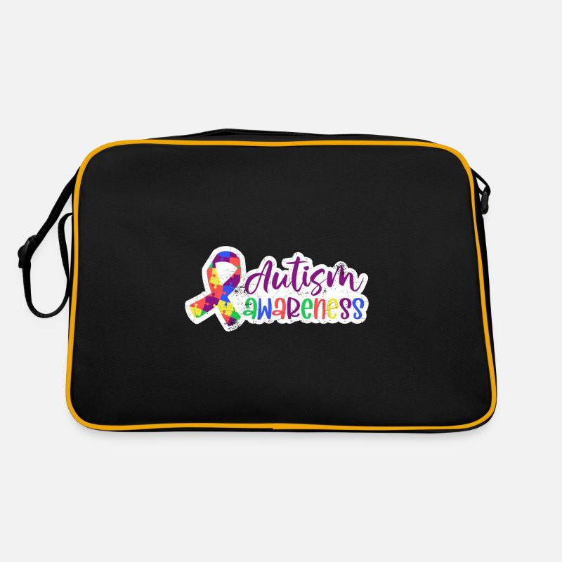 AUTISMUS BEWUSSTSEIN ADS LIEBE BEGABT SPRUCH MOTIV Retro Tasche