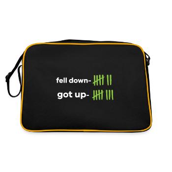Tombé s’est levé Citation de motivation Sagesse de la vie - Sac Retro - noir/or - Dos