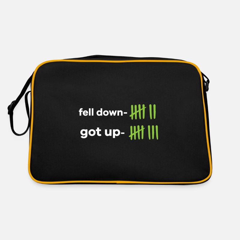 Fell Down Got Up Motivational Quote Life Wisdom Retro Bag