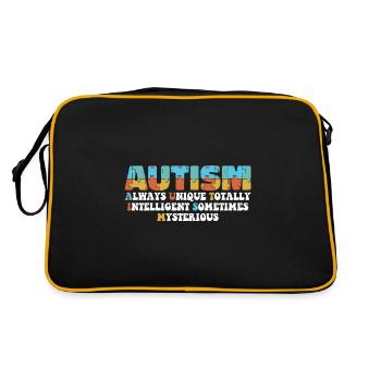 Autism Awareness Month Puzzle Always Unique And - Retro Tasche - Schwarz/Gold - Hinten