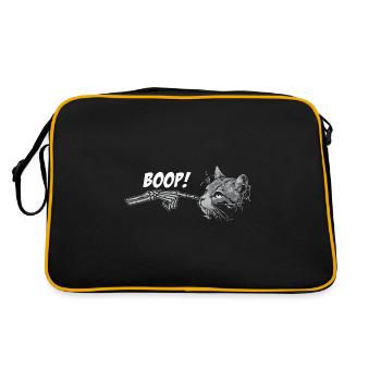 Spooky Halloween Black Cat Skeleton Main Grunge - Sac Retro - noir/or - Dos