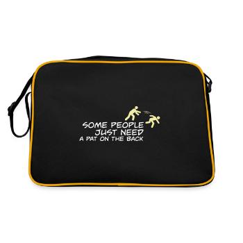 Some People Just Need A Pat On The Back Meme - Retro Tasche - Schwarz/Gold - Hinten