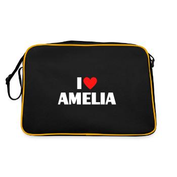 J’aime Amelia Red Heart Love Fan Gift - Sac Retro - noir/or - Dos