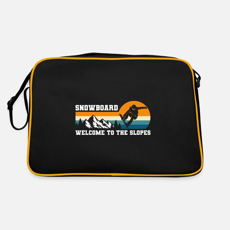 Piste de neige pour snowboarder - Sac Retro - noir/or