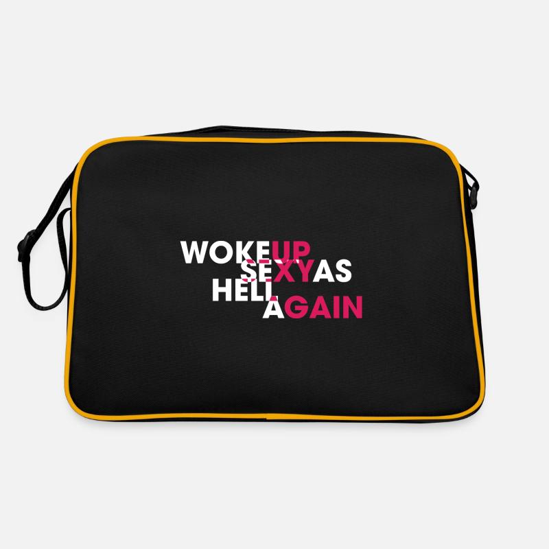 Woke Up Sexy As Hell Again Funny Self Confidence Retro Tasche