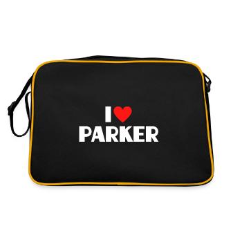 I Love Parker Red Heart Love Fan Gift - Retro Bag - black/gold - Back