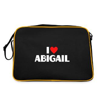 I love Abigail Rotes Herz Liebe Fan Geschenk - Retro Tasche - Schwarz/Gold - Hinten