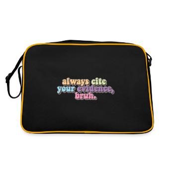 Always Cite Your Evidence Bruh Funny English - Retro Bag - black/gold - Back