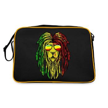 Dreadlocks Rasta Hair Dreads Rastafari Lion - Retro Bag - black/gold - Back