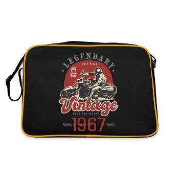 1967 Anniversary Motorcycle Biker Vintage Years - Retro Bag - black/gold - Back