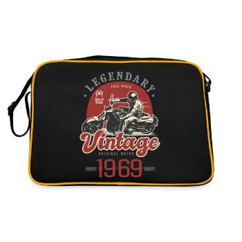 1969 anniversary motorcycle biker vintage years - Retro Bag - black/gold - Back