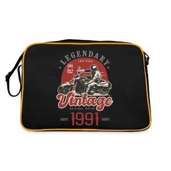 1991 anniversary motorcycle biker vintage years - Retro Bag - black/gold - Back
