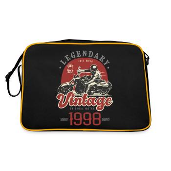 1998 anniversaire moto motard vintage ans - Sac Retro - noir/or - Dos