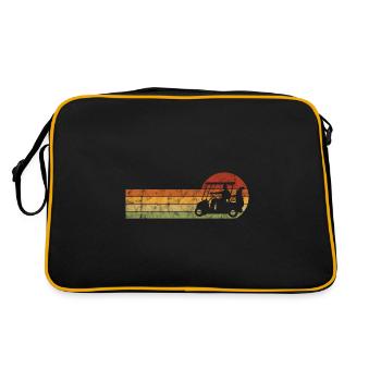 Golfcart Retro Golfer Golfschläger Golfball Golf - Retro Tasche - Schwarz/Gold - Hinten
