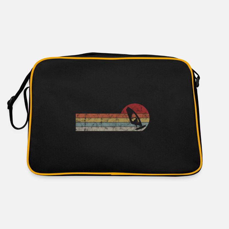 Windsurfen Windsurfing Windsurfer Surfen Retro - Retro Tasche - Schwarz/Gold