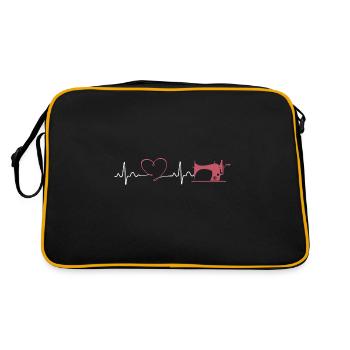 Couturière Couturière Machine à coudre Cadeau Coudre - Sac Retro - noir/or - Dos