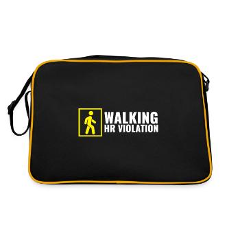 Walking HR Violation Bosss Joke Funny Coworker - Retro Tasche - Schwarz/Gold - Hinten
