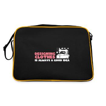 Nähmaschinenliebhaber Näherin - Retro Tasche - Schwarz/Gold - Hinten