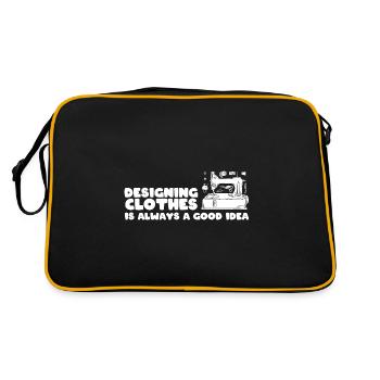 Nähmaschinenliebhaber Näherin - Retro Tasche - Schwarz/Gold - Hinten