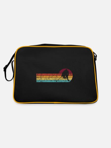 Ice hockey in retro or vintage style for children - Retro Bag - black/gold - Back