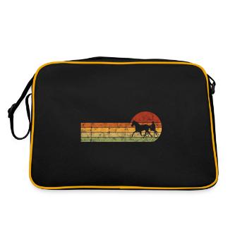 Trotter trotting races in retro or vintage style - Retro Bag - black/gold - Back