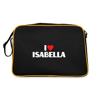 I Love Isabella Red Heart Love Fan Gift - Retro Bag - black/gold - Back