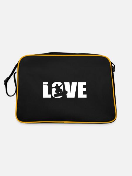 Wakeboarden Wassersportliebhaber - Retro Tasche - Schwarz/Gold - Hinten