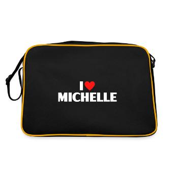 J’aime Michelle Red Heart Love Fan Gift - Sac Retro - noir/or - Dos