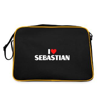 J’aime Sebastian Red Heart Love Fan Gift - Sac Retro - noir/or - Dos