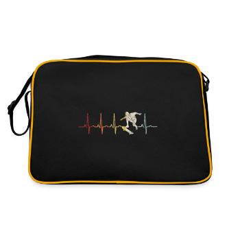 Skateboarder Skateboard EKG Skater Skate Skateing - Retro Bag - black/gold - Back
