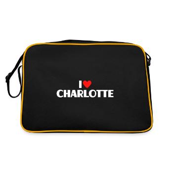 I Love Charlotte Red Heart Love Fan Gift - Sac Retro - noir/or - Dos