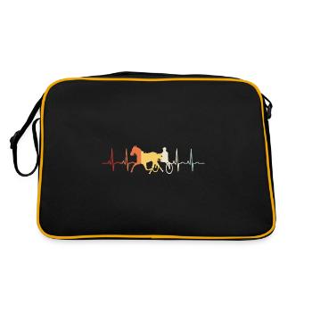 Trotter Trotting in Heartbeat ECG Pulse Style - Retro Bag - black/gold - Back