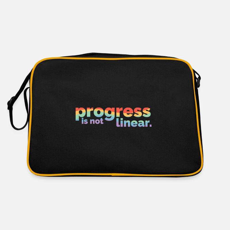 ABA Therapist Progress Is Not Linear Behavioral - Retro Tasche - Schwarz/Gold