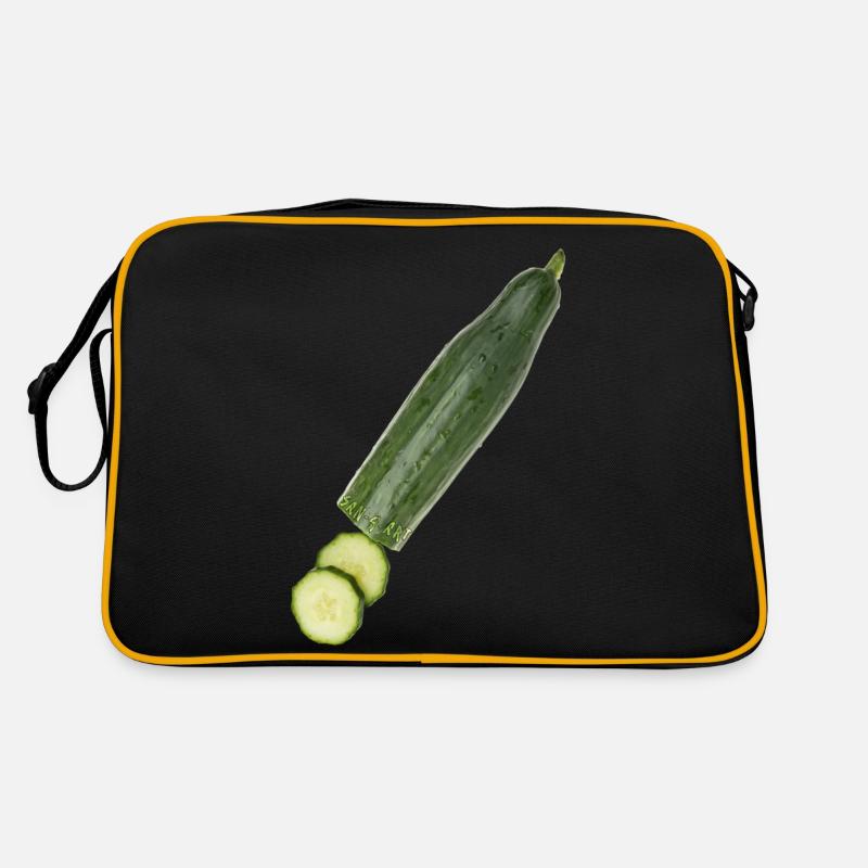Gurke - Retro Tasche - Schwarz/Gold
