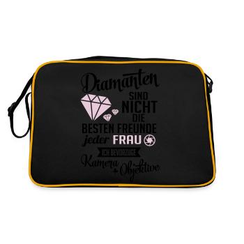 Fotografin: Diamanten? ich will Kamera & Objektive - Retro Tasche - Schwarz/Gold - Hinten