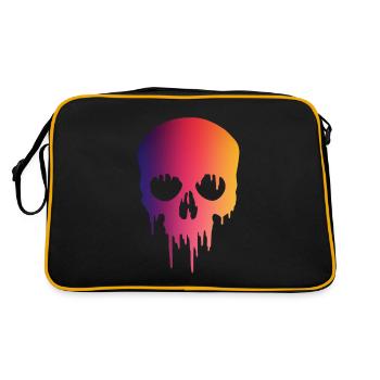 Melting Skull paint - Sac Retro - noir/or - Dos
