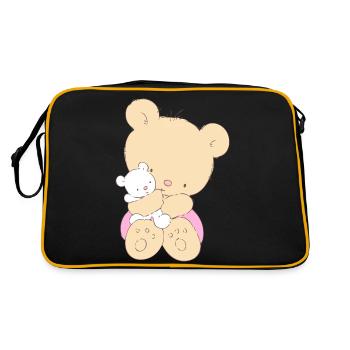 Bear hugging toy Teddy bear - Sac Retro - noir/or - Dos